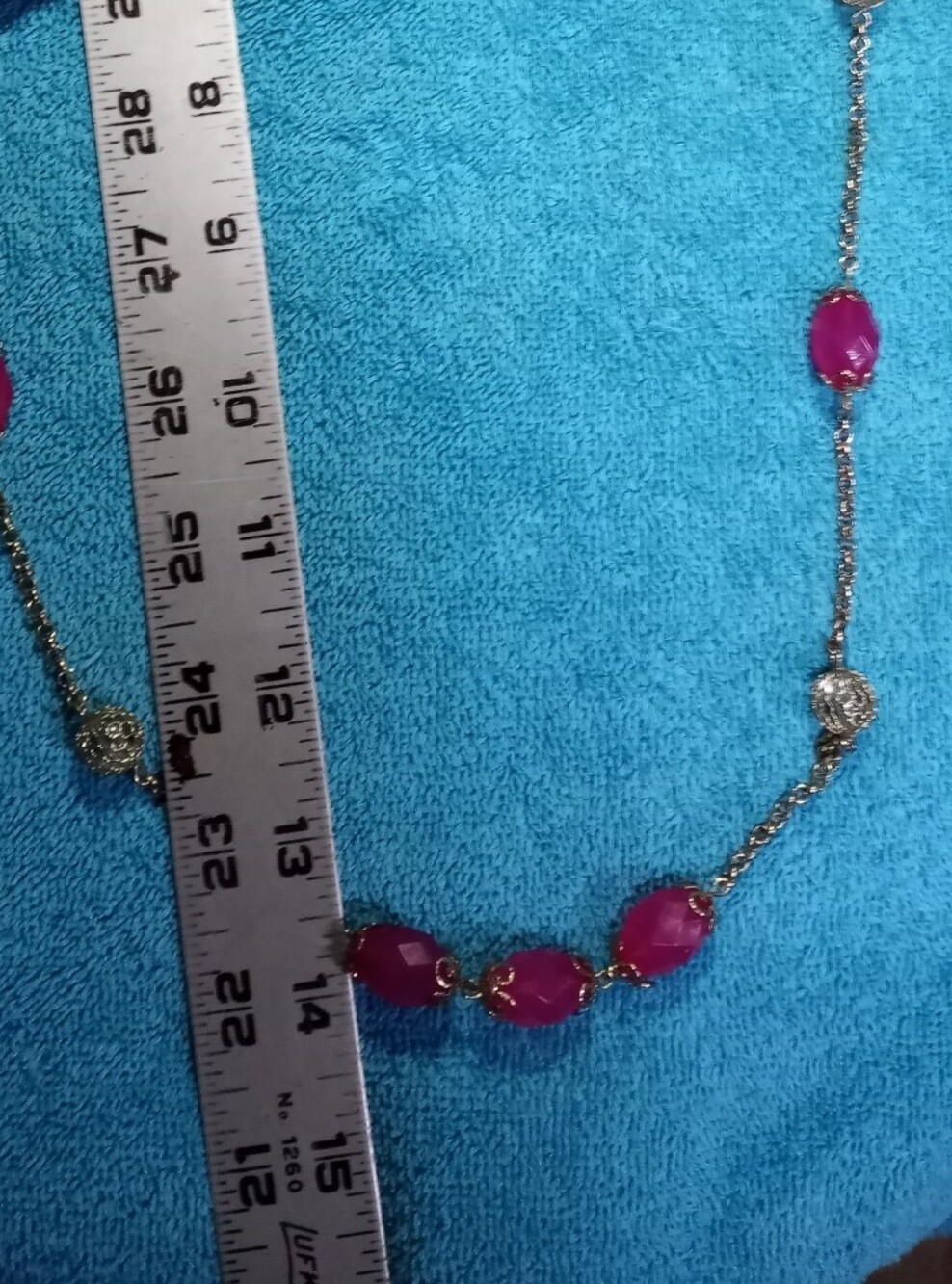 Elegant Pink Beaded Gold-Tone Necklace